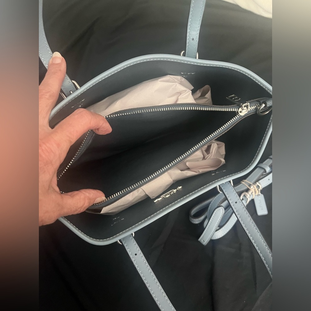 Coach Light Blue Signature Satchel - Picture 4 of 11